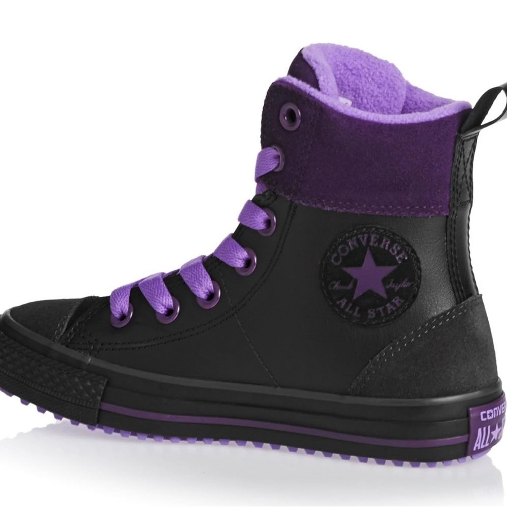 Converse All Star Black and Purple High Tops kid’s size 13